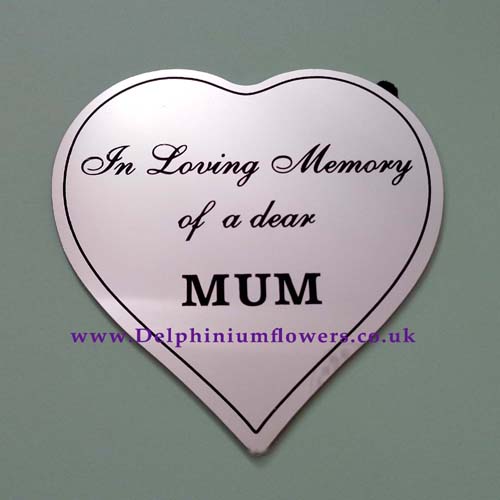 Silver Heart Memorial Plaque - MUM